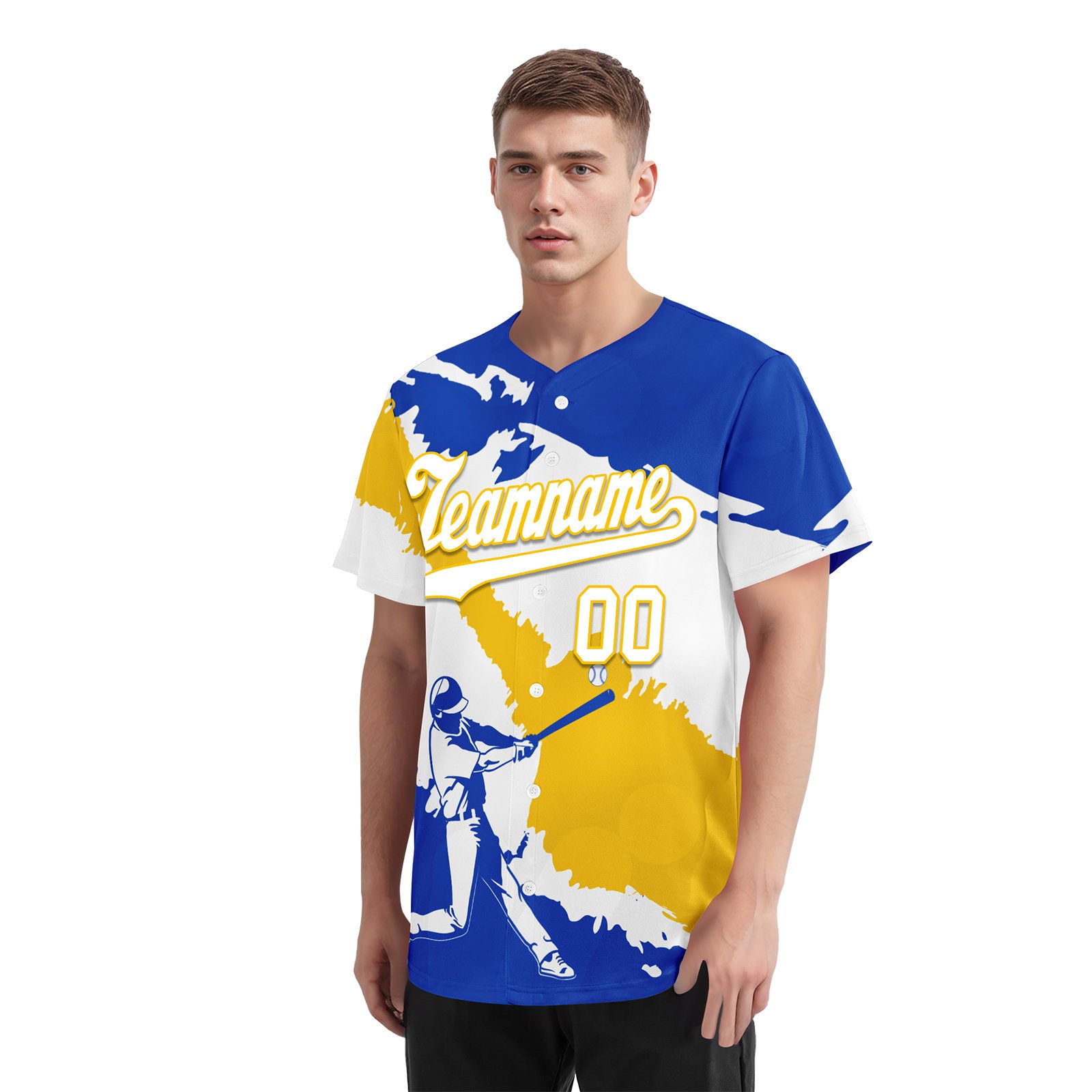 Custom Uruguay Flag Baseball Jersey - Personalized Blue White Yellow Authentic Jersey BSBJ01 E06022 for Sports Fans & Team Supporters - Perfect for Games, Events & Fan Gear Collection