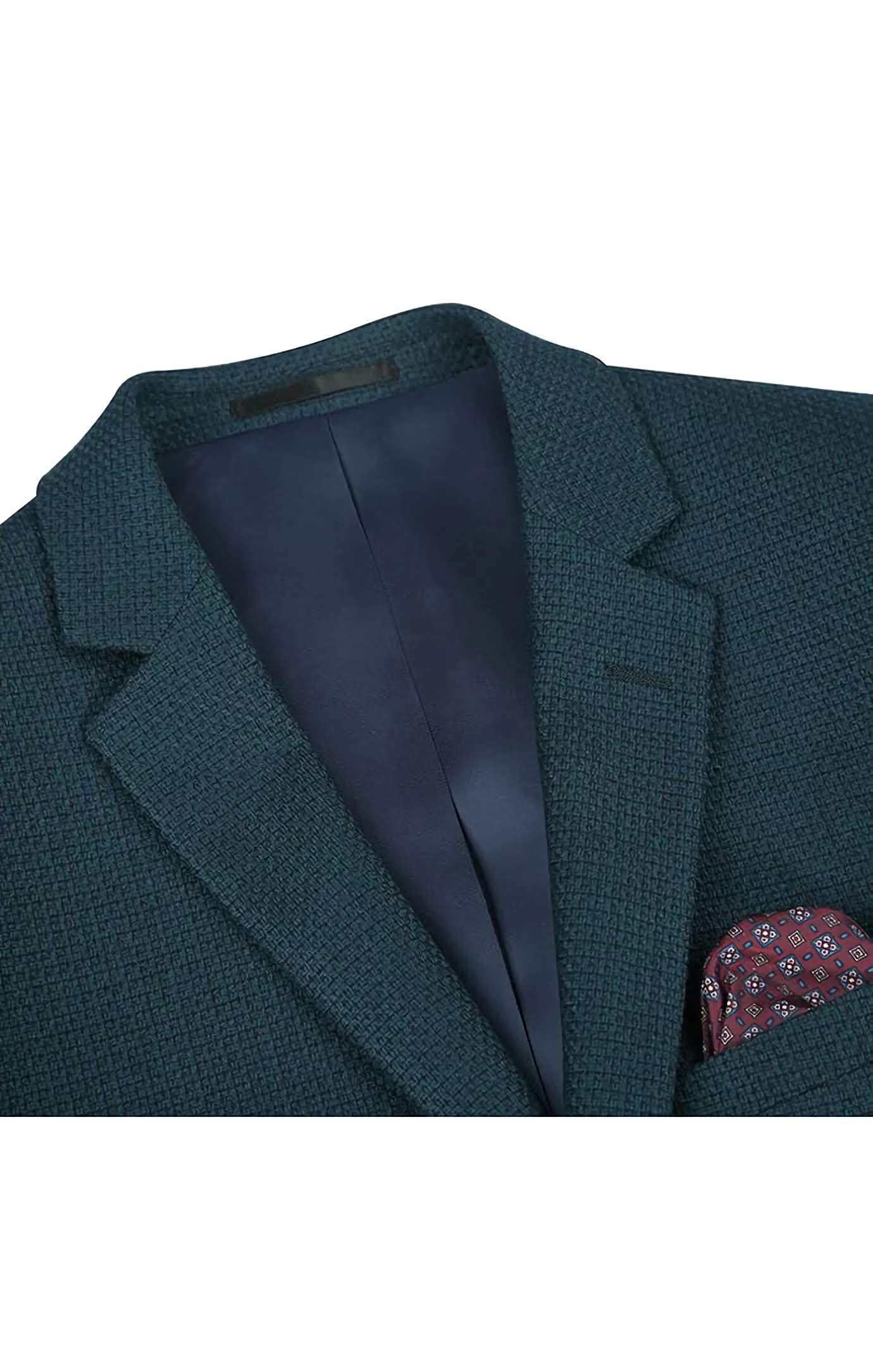 Men's Slim Fit Blazer Wool Blend Sports Jacket - Emerald Green Formal Business Jacket for Office, Wedding & Special Occasions