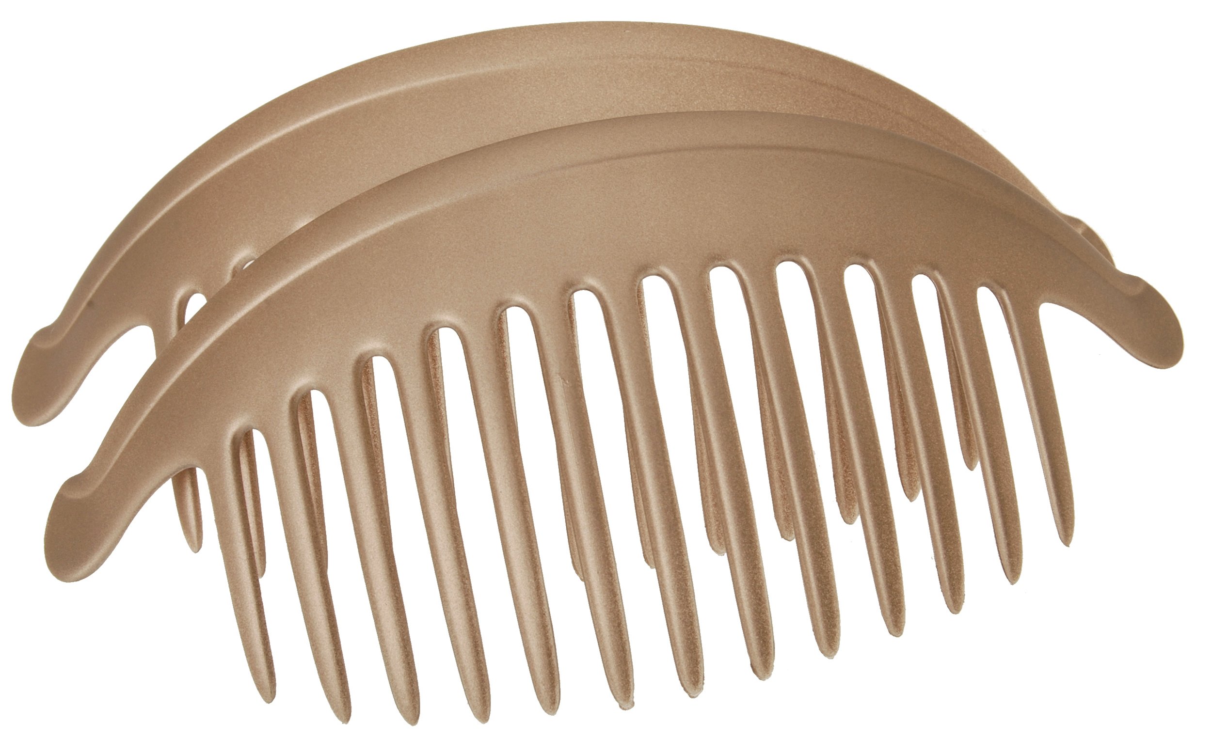 France Luxe Large Interlocking Comb Pair - Matte Sable Hair Clips for Women | Perfect for Updos, Ponytails & Styling | Salon-Quality Hair Accessories for Weddings, Parties & Everyday Use