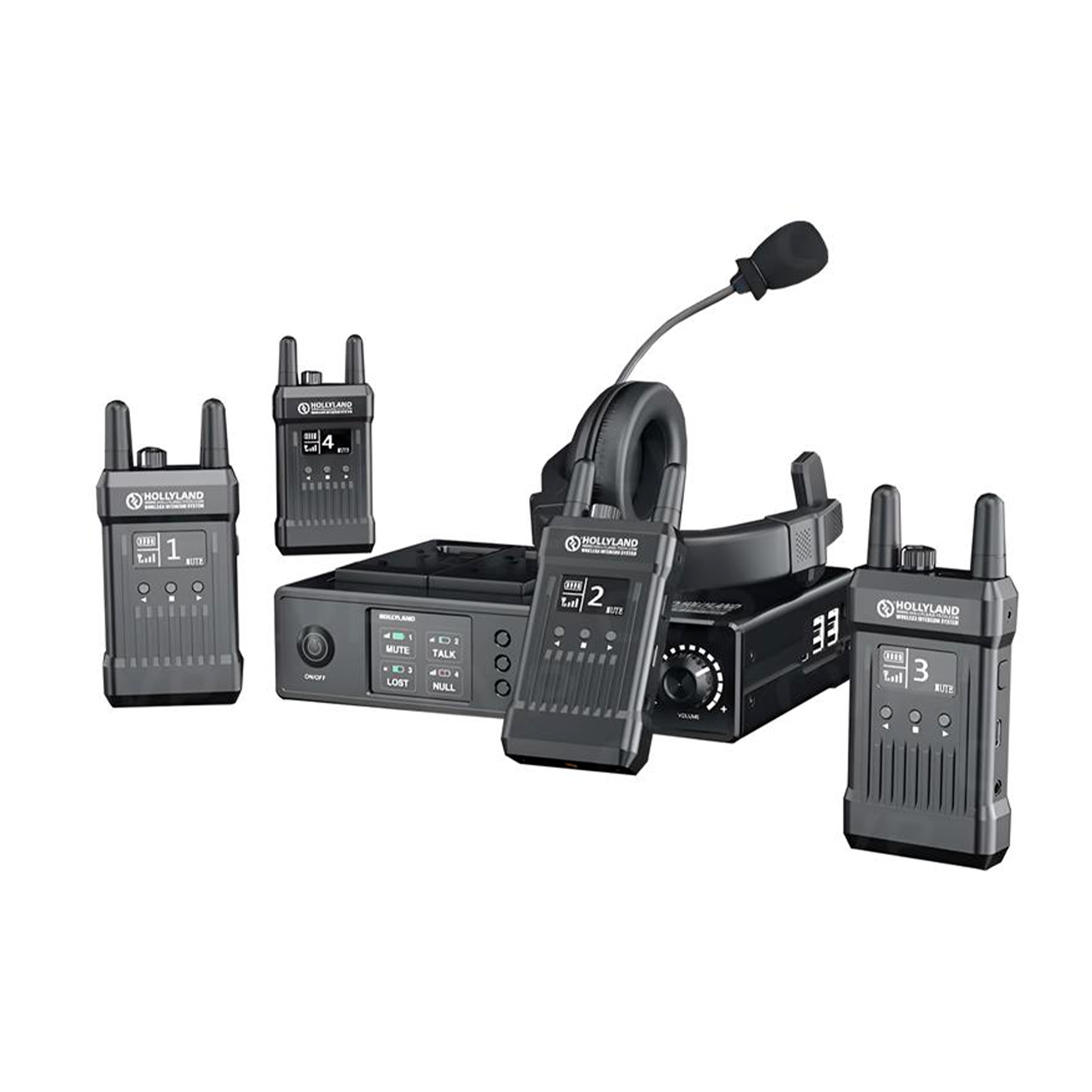 Hollyland Mars T1000 Wireless Intercom System with Hard Case - Professional Communication Headset for Film Crews, Events & Construction Sites