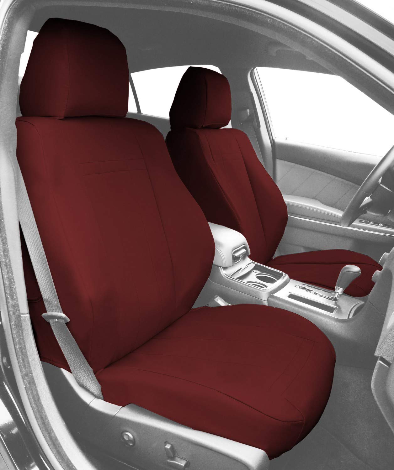 CalTrend Front Sport Bucket Seats - Premium Cordura Seat Covers for 2012 Volkswagen Golf (Burgundy Insert & Trim) | Durable Protection for Daily Commute & Road Trips