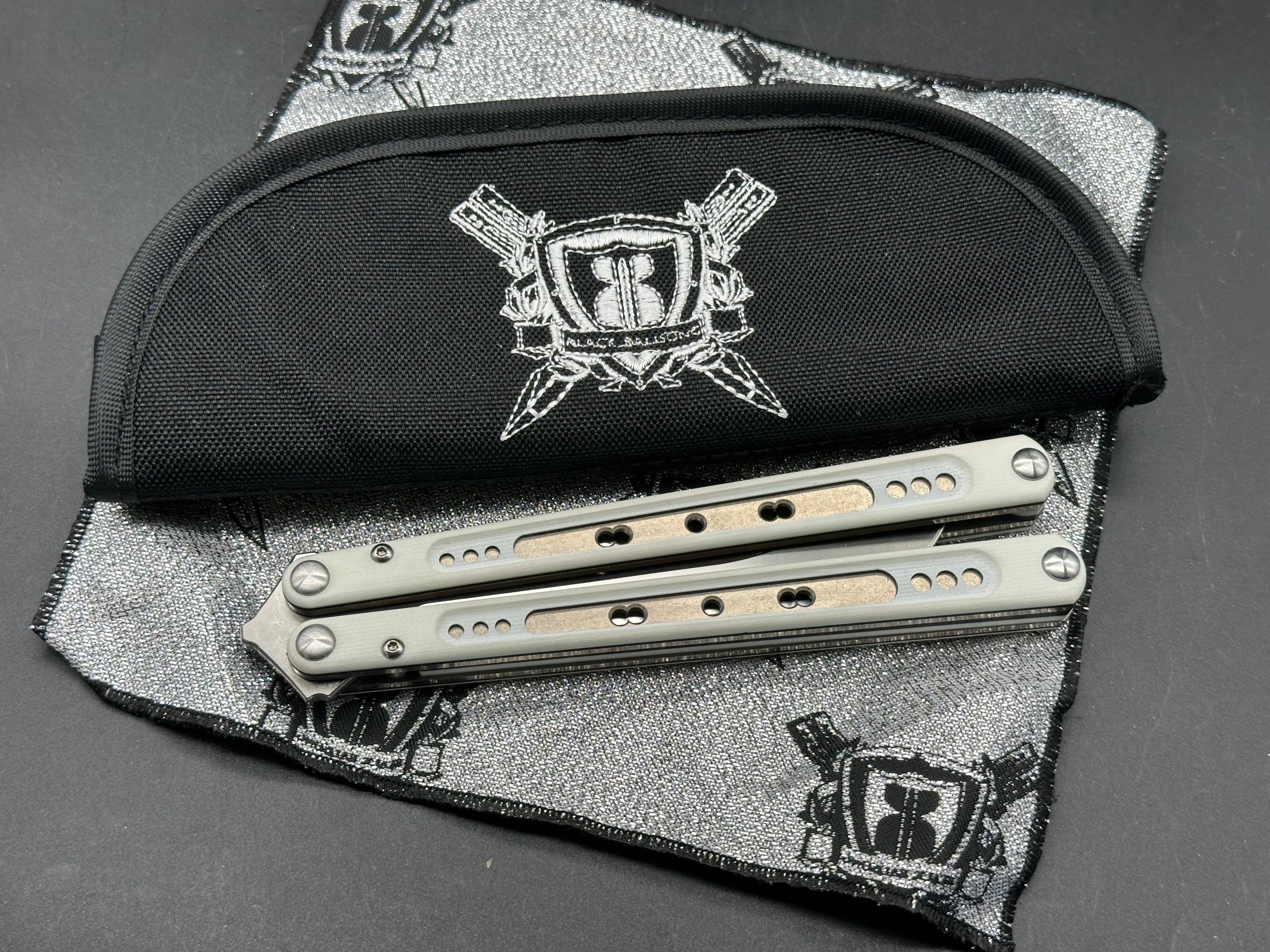 Rebola 1st Edition Black Balisong Butterfly Knife - Limited Serial #02 with White G10 & Titanium Liner - Perfect for Collectors, EDC, and Flipping Tricks