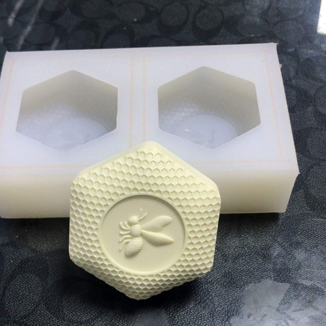 2 Cavities Bee Silicone Soap Molds for DIY Handmade Soap, Candle & Resin Crafts - Reusable Baking Molds for Home Decor, Wedding Favors & Bathroom Essentials (11498)