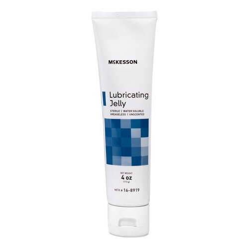 McKesson Sterile Lubricating Jelly - Water-Based Personal Lubricant for Medical Exams & Intimacy | 4 oz Tube | Latex Safe | Gynecologist Recommended | Ideal for Catheter Insertion & Sensitive Skin Care