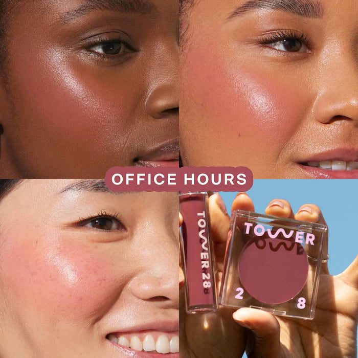 Tower 28 BeachPlease Lip + Cheek Cream Blush - Vegan & Cruelty-Free Tinted Balm for Natural Flush | Perfect for Everyday Wear & On-The-Go Touch Ups