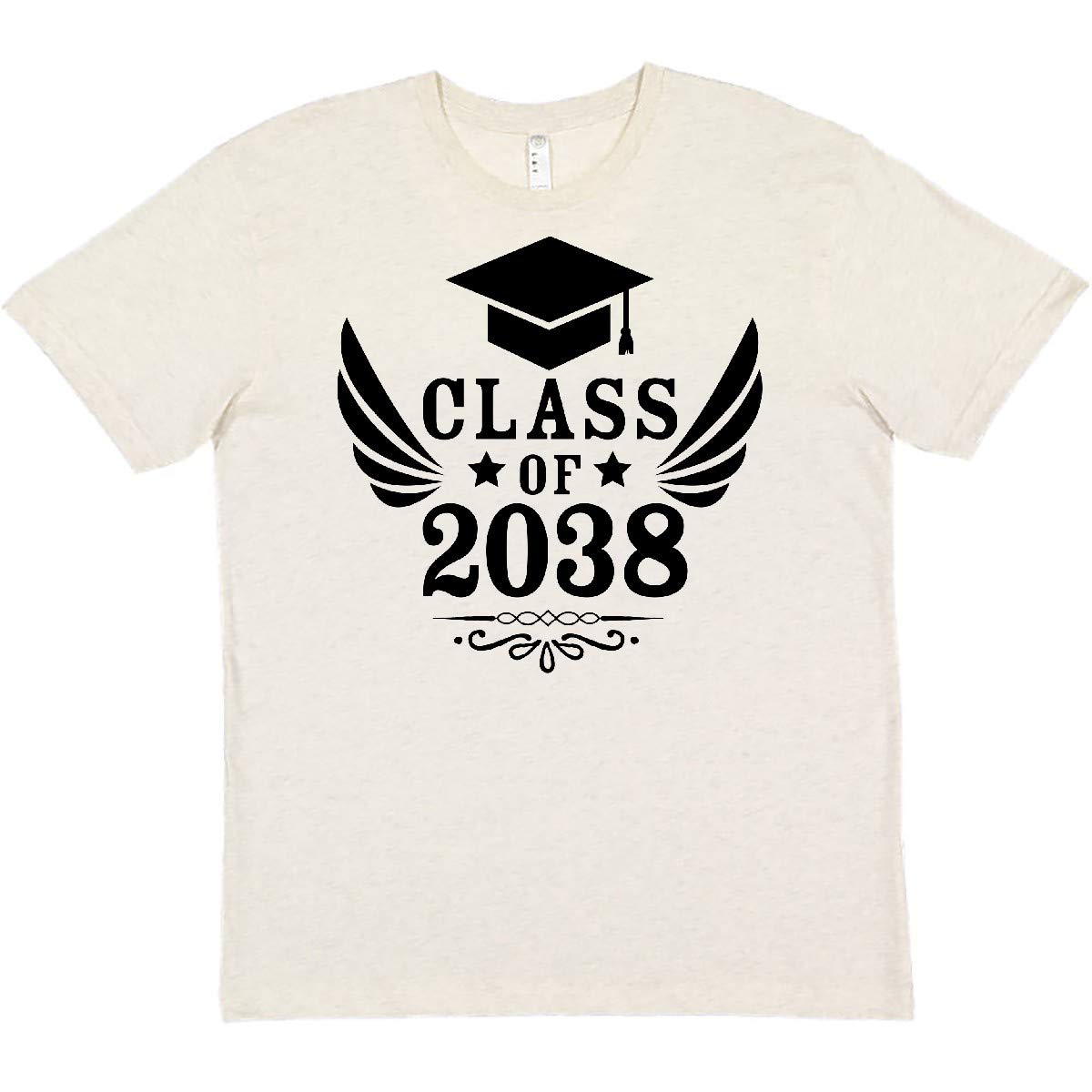 Inktastic Class of 2038 Graduation Cap & Wings Graphic T-Shirt - Perfect for Graduation Parties & School Events