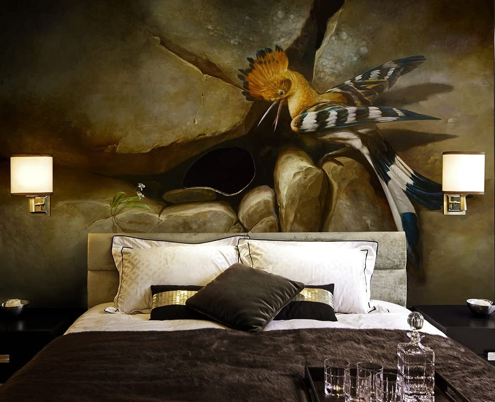 3D Sharp Mouth Bird Wallpaper Decal - Self-Adhesive Vinyl Wall Mural (164”x100”/416x254cm, No Glue & Removable) - Perfect for Living Room, Bedroom, and Office Decor