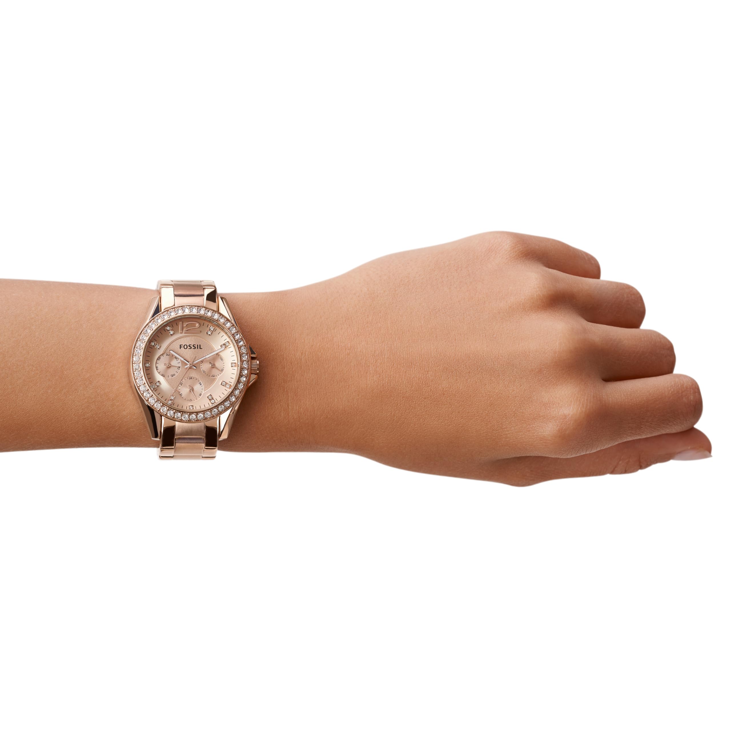Fossil Women's Riley Multifunction Stainless Steel Watch - Elegant Quartz Timepiece for Work, Casual & Special Occasions