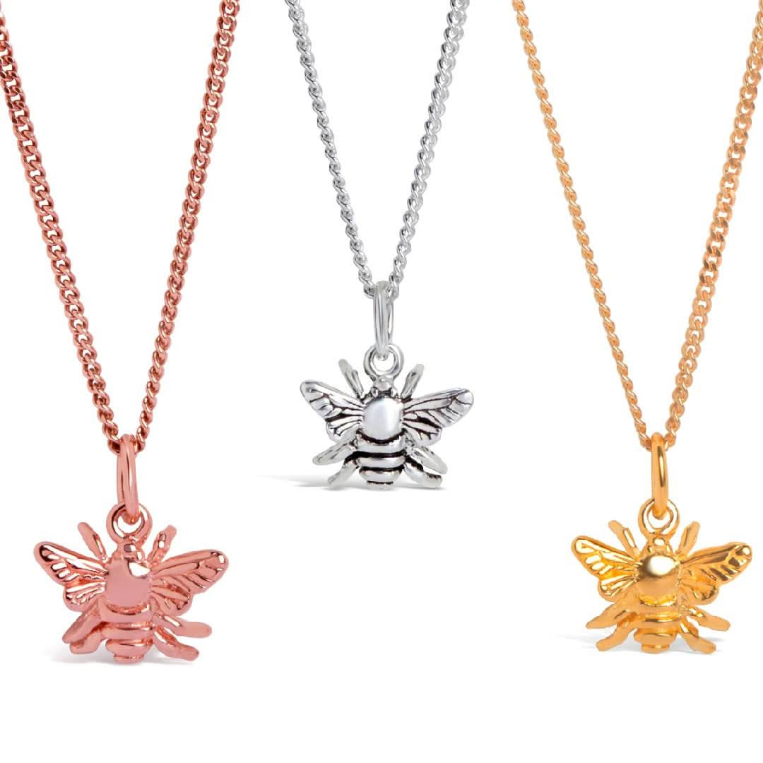 Bee Pendant Necklace - Sterling Silver Jewelry for Women, Elegant Bee Charm Pendant for Everyday Wear or Special Occasions