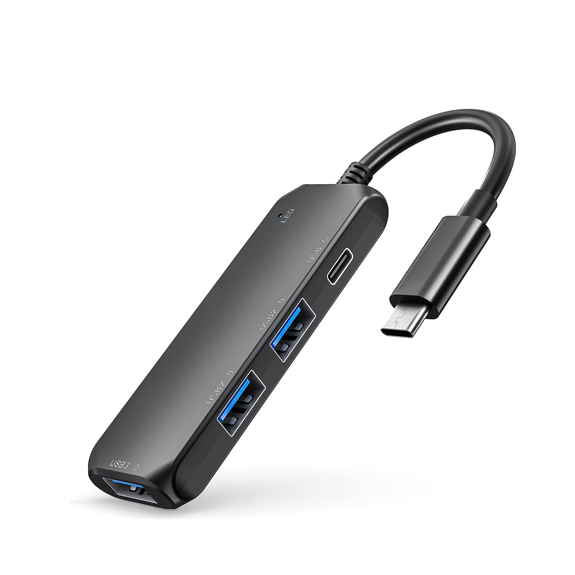 4-in-1 USB C Hub Adapter with 4 Ports - USB 2.0/1.2/1.0 Compatible for Mouse, Keyboard, USB Fan & More - Perfect for Laptop, Desktop & Office Workspace Expansion