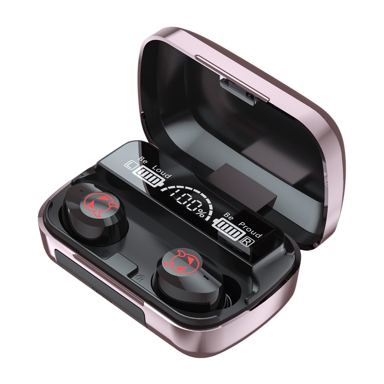 Wireless Bluetooth 5.1 TWS Earbuds with Touch Control, Stereo Sound, IPX5 Waterproof, 30H Playtime Charging Case - Perfect for Sports, Gaming & Workouts (Pink)