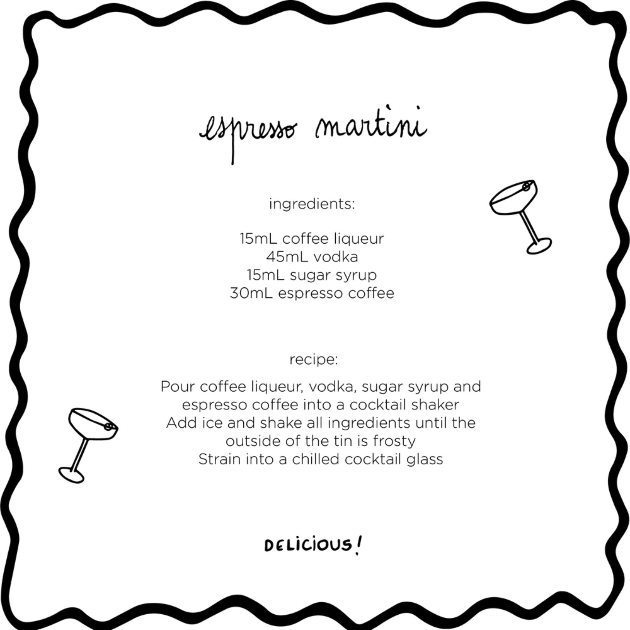 MAISON BALZAC L'Espresso Martini Glass Set - Elegant Cocktail Glasses in Black, Beige & Clear for Home Bar, Dinner Parties & Gifts