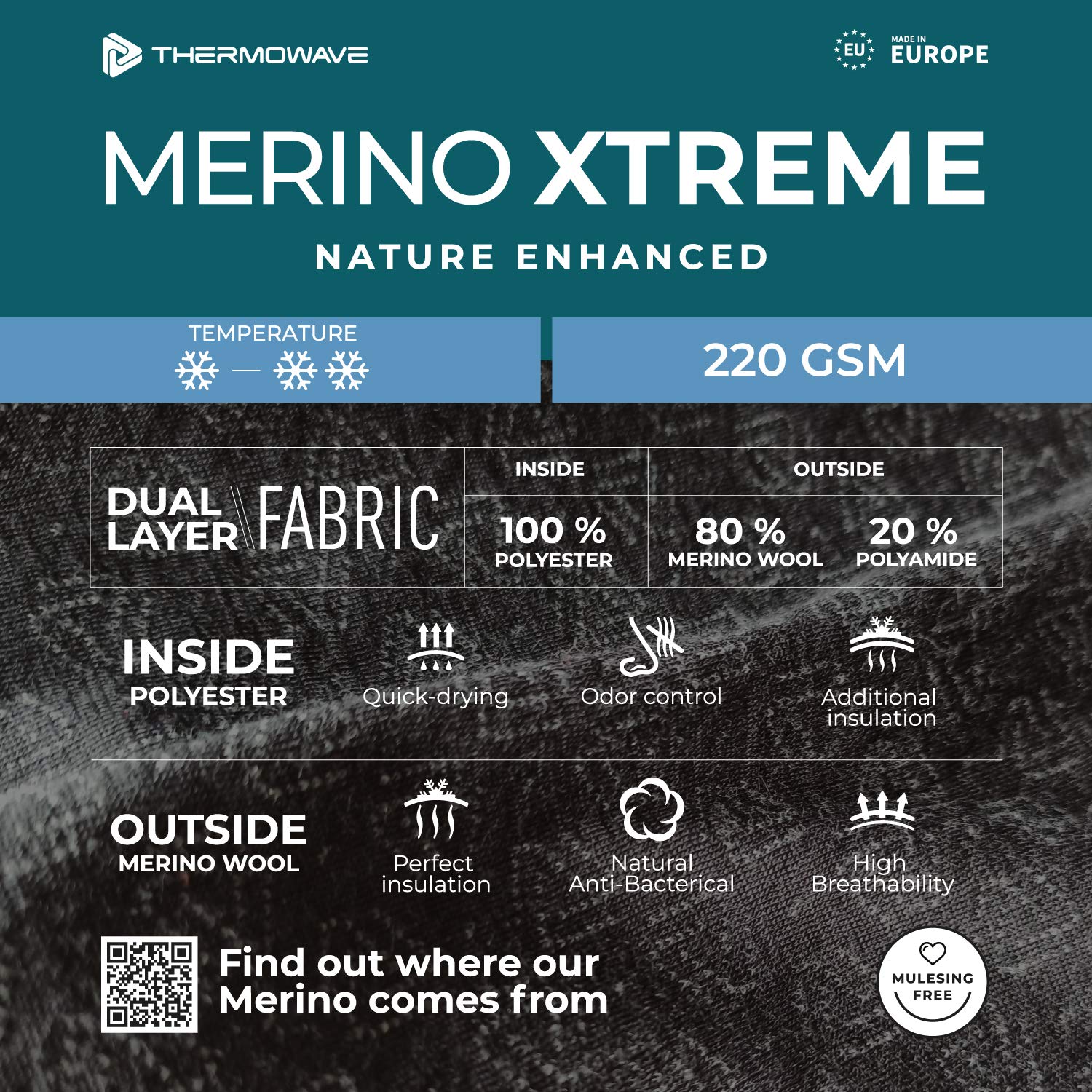 Xtreme Thermal Shirts for Women - Premium Merino Wool Crew Neck Base Layer | Warm Winter Thermo Shirts for Skiing, Hiking & Outdoor Activities