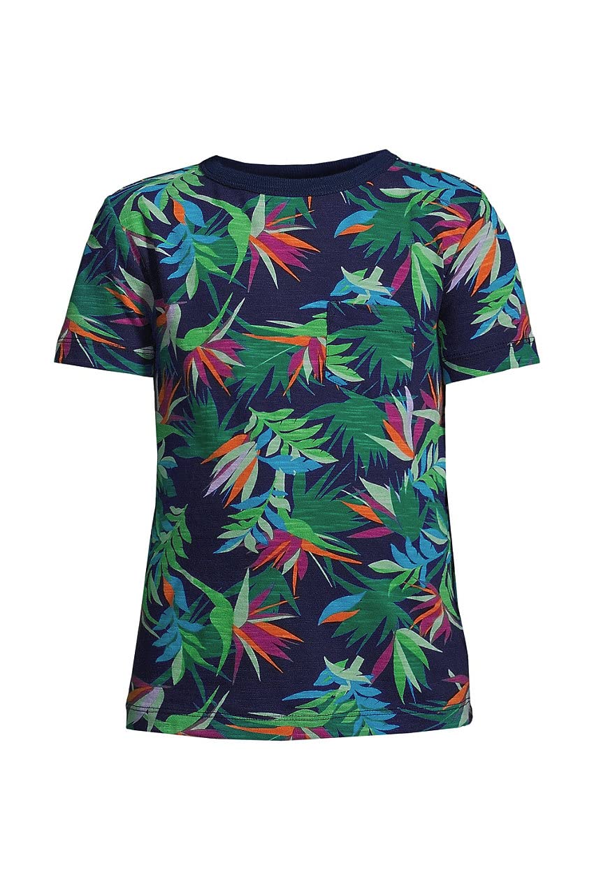 Lands' End Boys' Solid Slub Cotton T-Shirt - Soft & Comfortable Casual Tee for Everyday Wear, School & Play