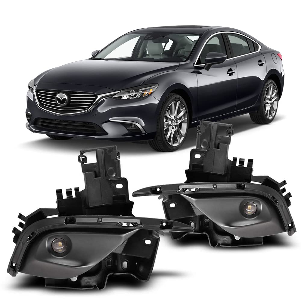 Winjet LED Fog Lights Kit for 2016-2018 Mazda 6 - Includes Switch & Wiring Harness - Perfect for Night Driving & Off-Road Adventures