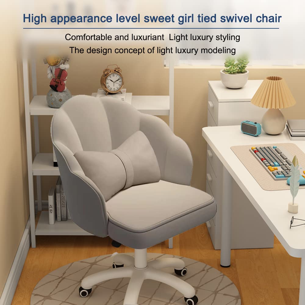 Modern Velvet Tufted Swivel Office Chair - Adjustable Height Mid-Back Butterfly Desk Chair for Home Office, Computer Work & Vanity Makeup Station - Ergonomic Comfort for Long Work Sessions & Beauty Routines