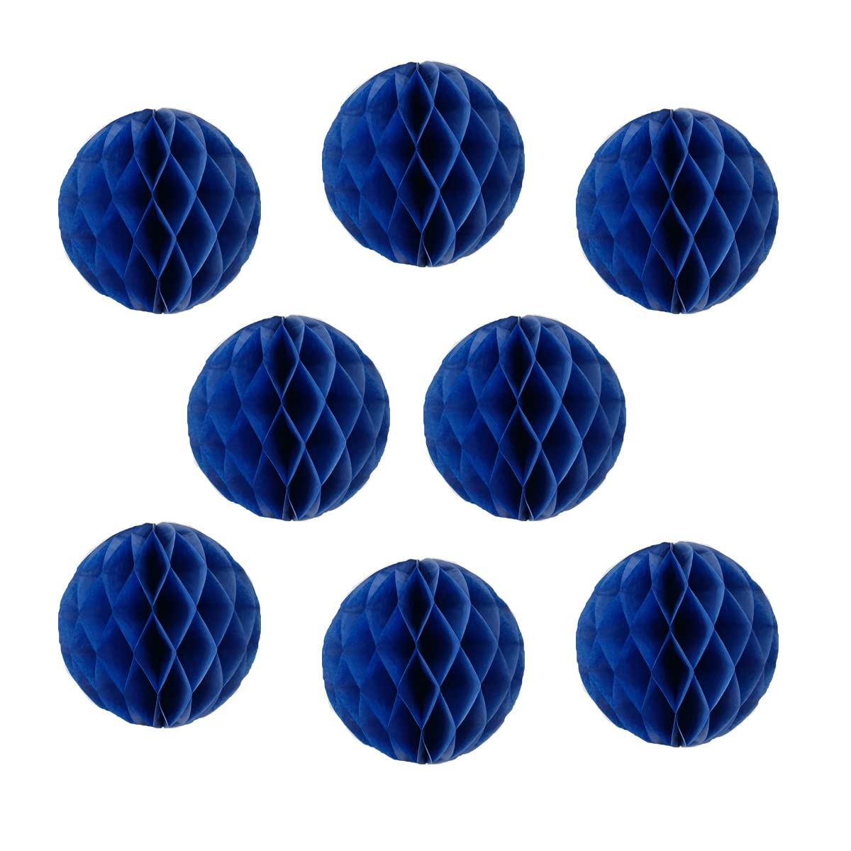 8-Pack 10 Inch Royal Blue Paper Honeycomb Balls - Decorative Tissue Pom Poms for Birthday, Wedding, Nursery & Baby Shower Decorations | Perfect for Party Backdrops, Ceiling Hangings & Home Decor