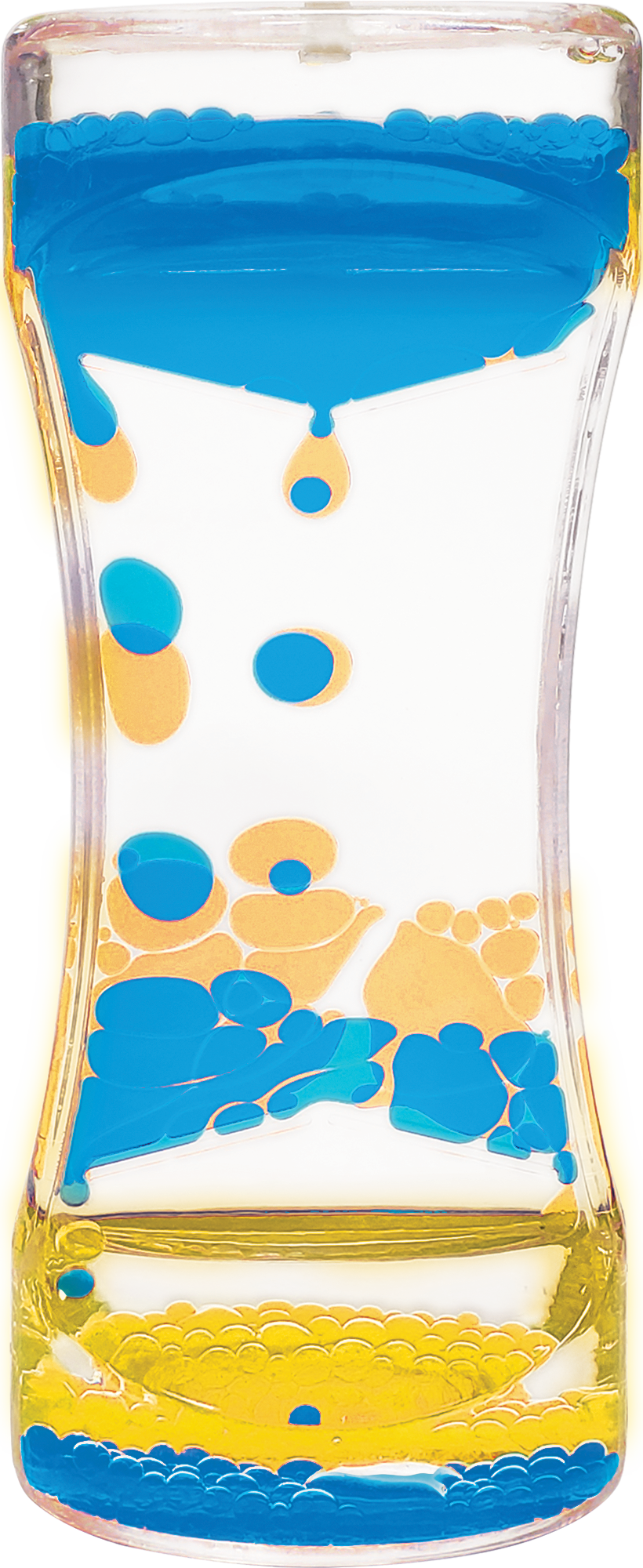 Vibrant Blue & Yellow Liquid Motion Bubbler - Mesmerizing Sensory Toy for Stress Relief & Focus - Perfect for Home, Office Desk & Kids Playroom