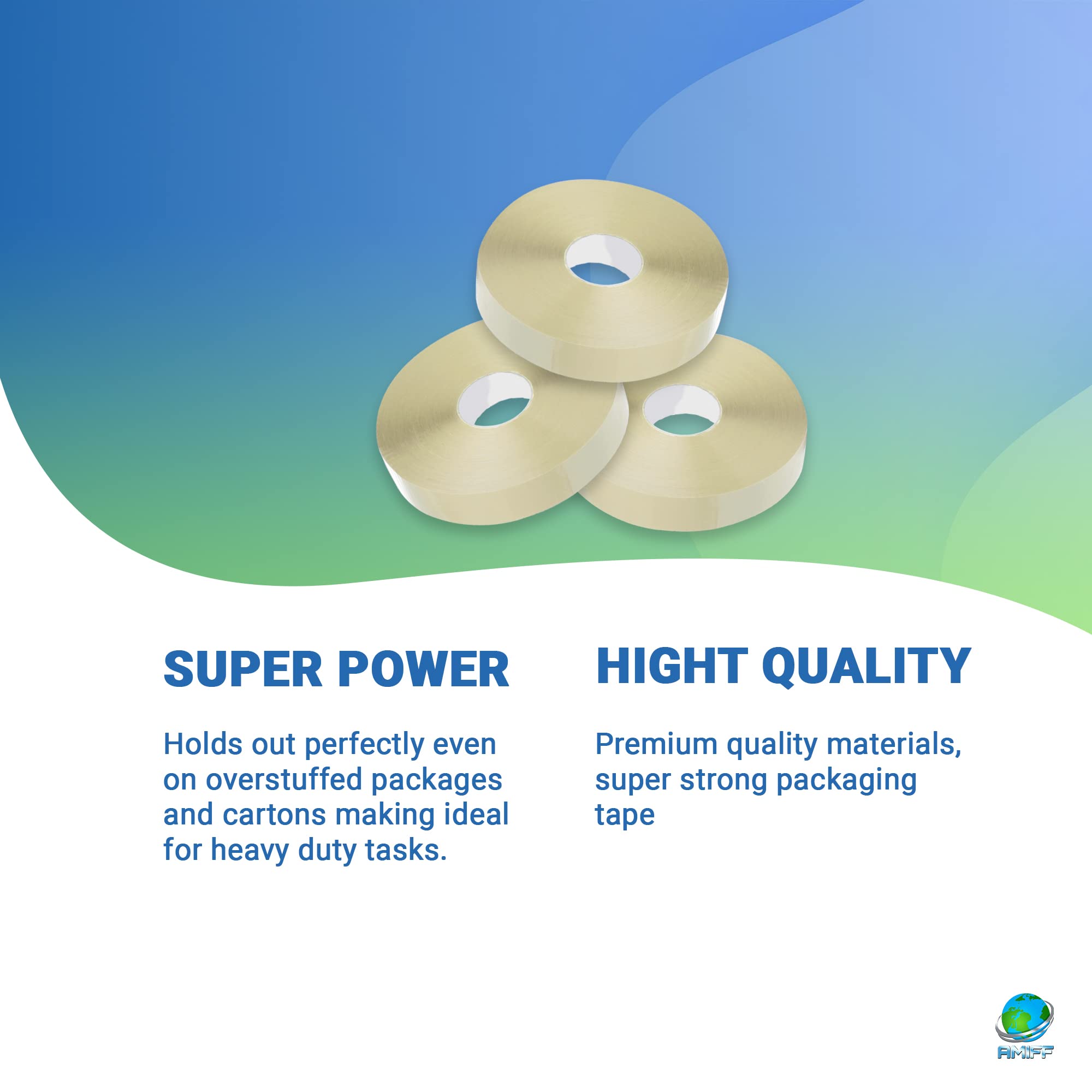 6 Pack 1.9 Mil Clear Hotmelt Adhesive Sealing Tape - 2