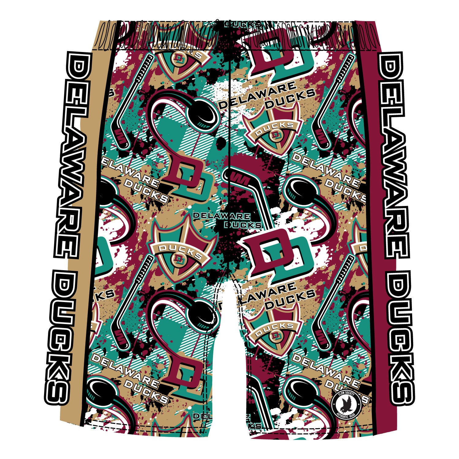 Delaware Ducks Hockey Shorts for Boys & Men - Comfortable & Breathable Sports Shorts for Hockey, Gym, and Casual Wear