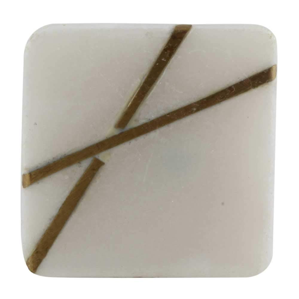 20-Pack White Marble Square Cabinet Knobs - Decorative Drawer Pulls for Dresser, Luxury Door Handles - Perfect for Home Renovation & DIY Furniture Projects