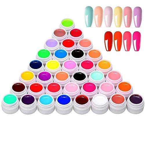 Syorica 36 Colors UV Gel Nail Polish Kit - Professional Nail Art Gel Paint Set for Salon & Home Manicure, Long Lasting Gel Colors for Nail Design & DIY Nail Art