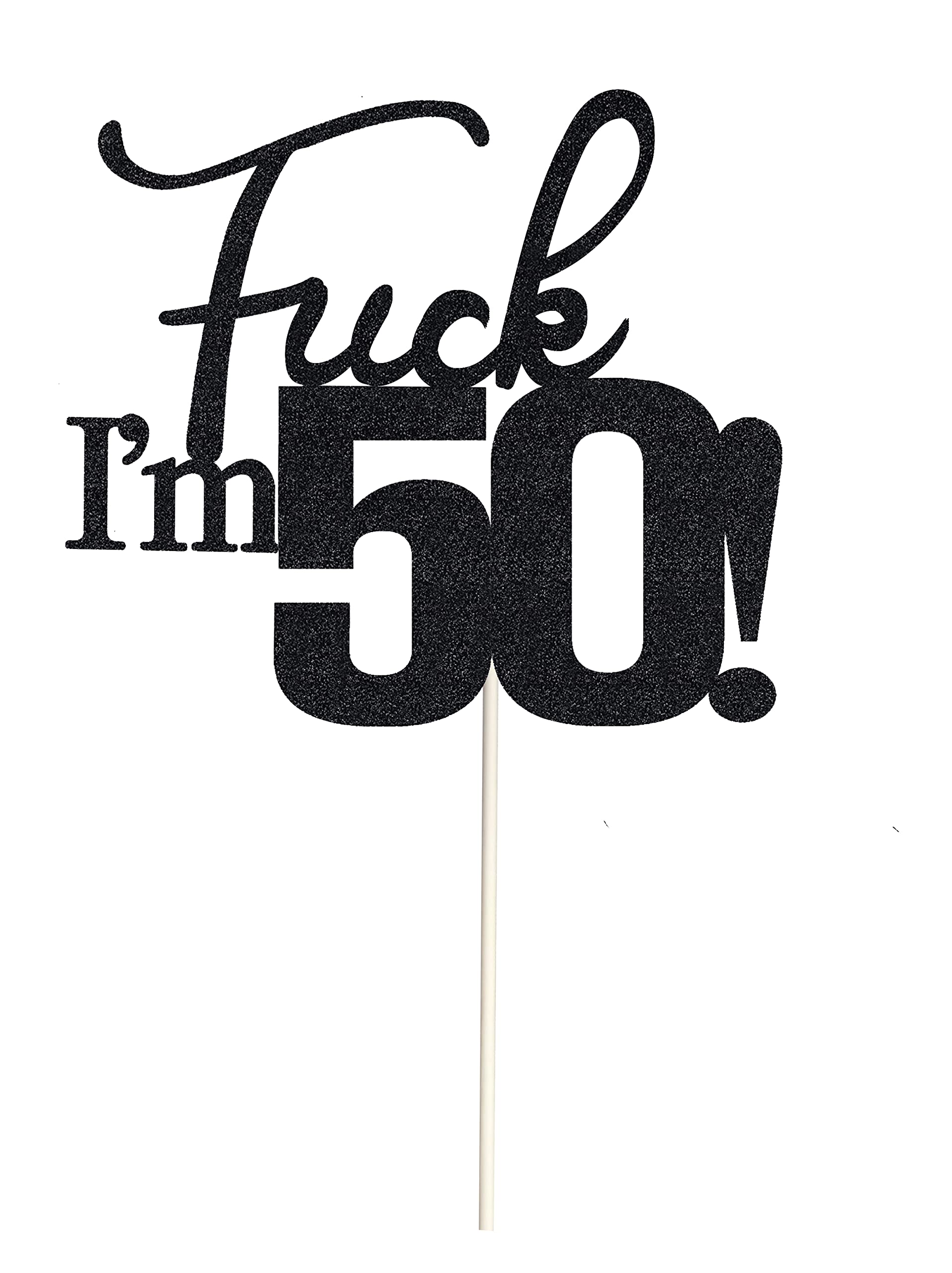 Veegood 50th Birthday Cake Topper for Women - Elegant Black Cake Decorations - 50 Cake Topper for Birthday Party Decorations - Perfect for Milestone Celebrations, Anniversary Parties & Special Occasions