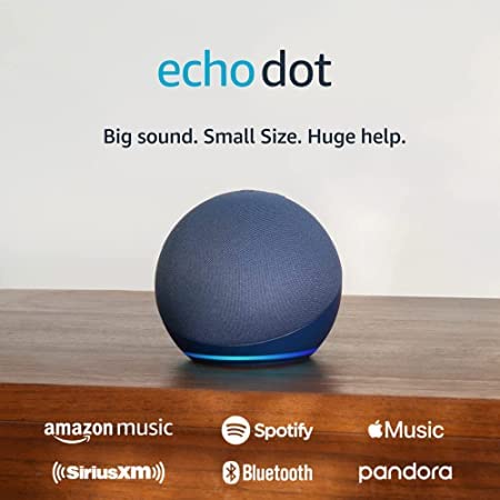 Amazon Echo Dot (4th Gen) with Amazon Basics Smart Color Bulb - Smart Speaker & LED Light Bulb Combo for Home Automation, Music & Voice Control