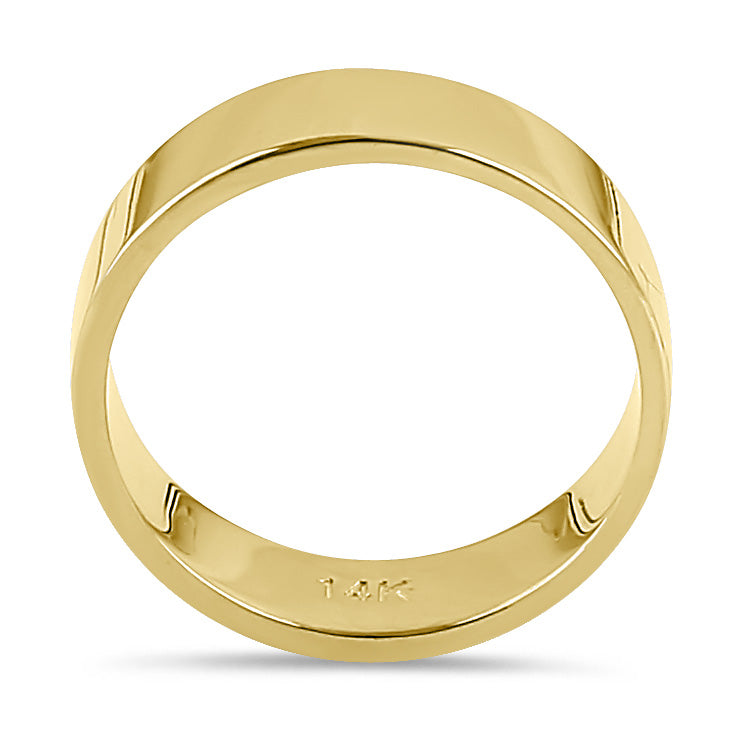 14K Solid Gold 5mm Flat Wedding Band for Women & Men - Classic Simple Comfort Fit Ring for Engagement, Anniversary, Promise, or Everyday Wear