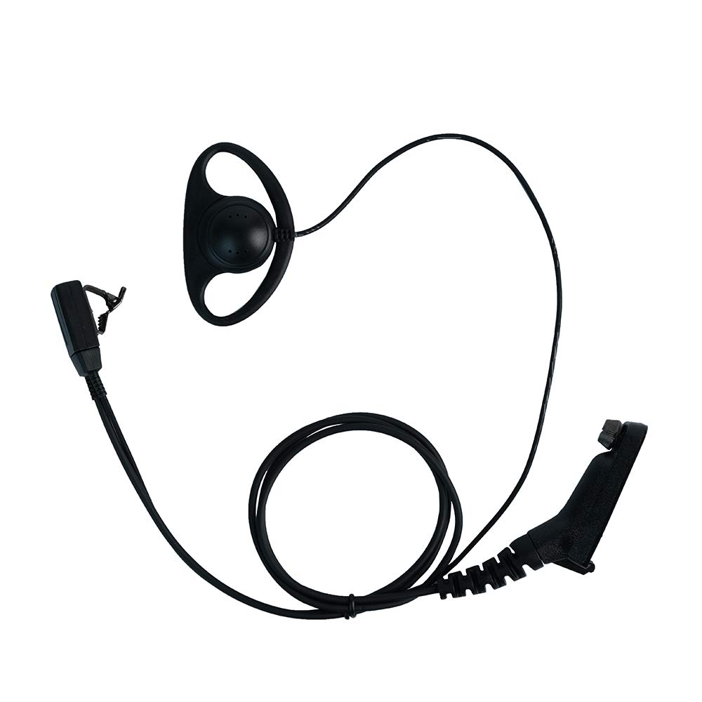 XPR 6550 Surveillance Earpiece - D-Shape Covert Ear Piece with PTT Mic for Motorola XPR7550, XPR6350, XPR7350, 7550e, 7580e Walkie Talkies - Ideal for Security, Law Enforcement & Event Staff Communication