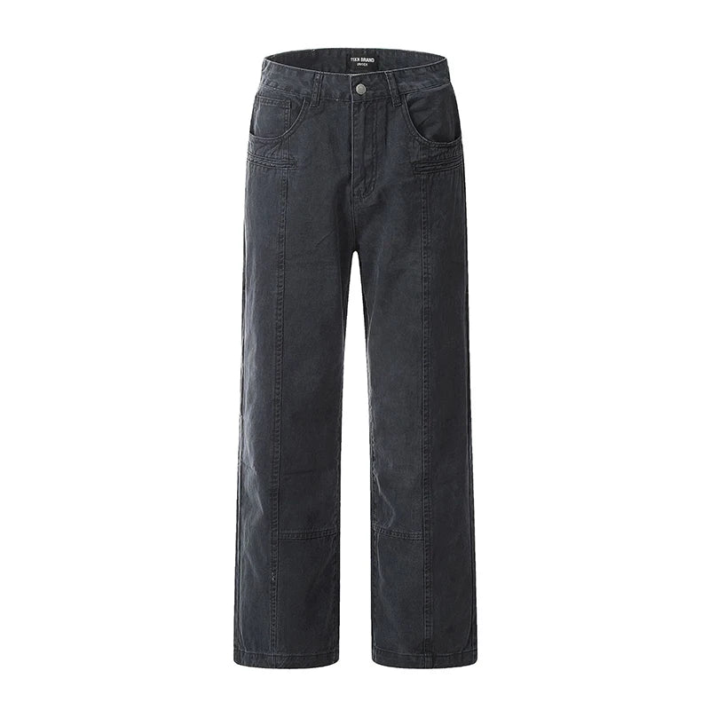 Men's Cargo Pants - Distressed Washed Straight Leg Tactical Pants for Men | Trendy High Street Style | Perfect for Outdoor Adventures, Workwear & Casual Wear | 9W1950