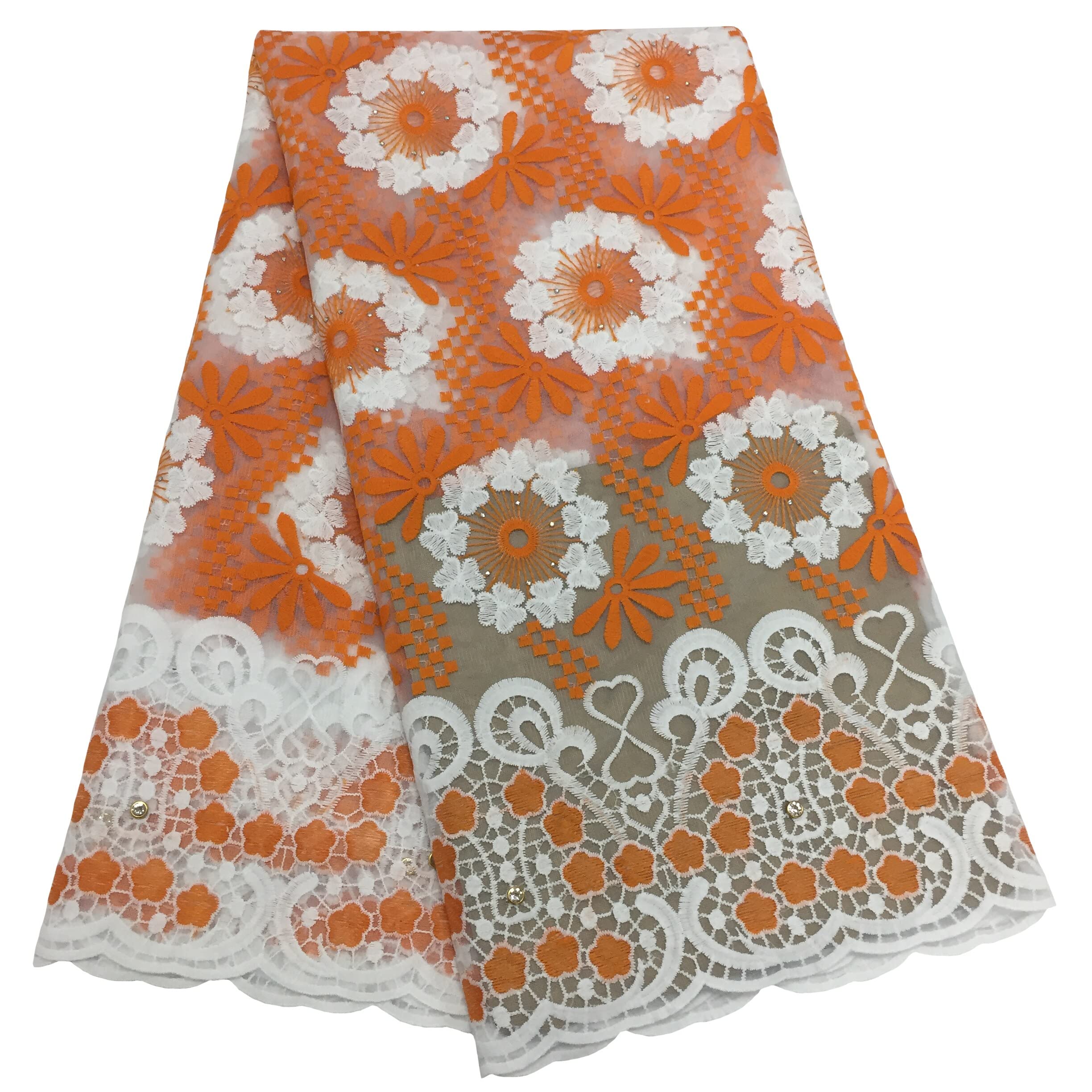 Premium Nigerian Milk Silk Lace Fabric - Soft Tulle with African Embroidery for Wedding Dresses & Christmas Party Gowns - Authentic African Bridal Lace by the Yard - Perfect for Special Occasions, Evening Wear and Cultural Celebrations