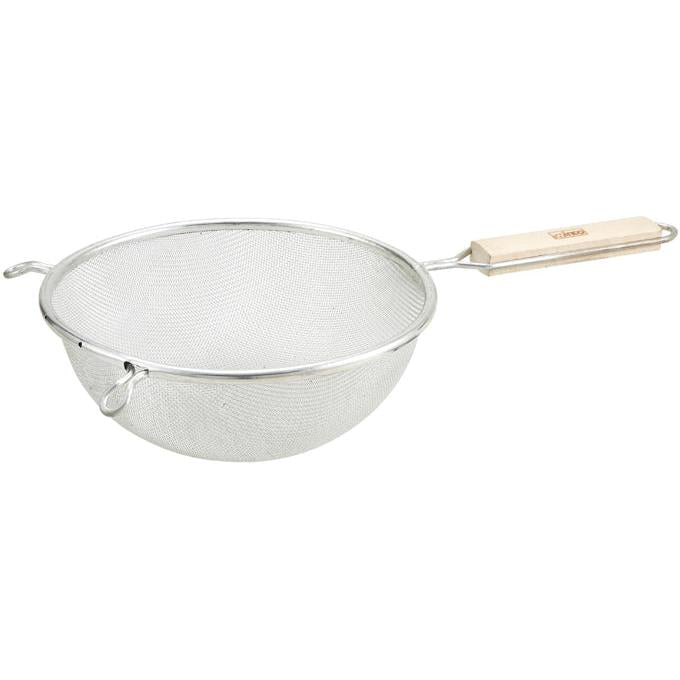Winco 8 Fine Single Mesh Strainer - Stainless Steel Kitchen Colander for Pasta, Vegetables & Fruits - Perfect for Cooking, Draining & Washing - MSTF 8S