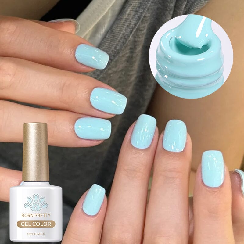 Light Blue Gel Nail Polish CG031 - 10ml Soak Off UV LED Nail Gel for Salon & Home Manicure - Long Lasting & High Gloss Finish