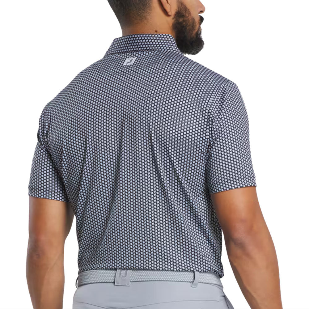 FootJoy Houndstooth Geo Lisle Men's Golf Polo Shirt - Moisture-Wicking & UV Protection for Comfortable Golfing & Outdoor Activities