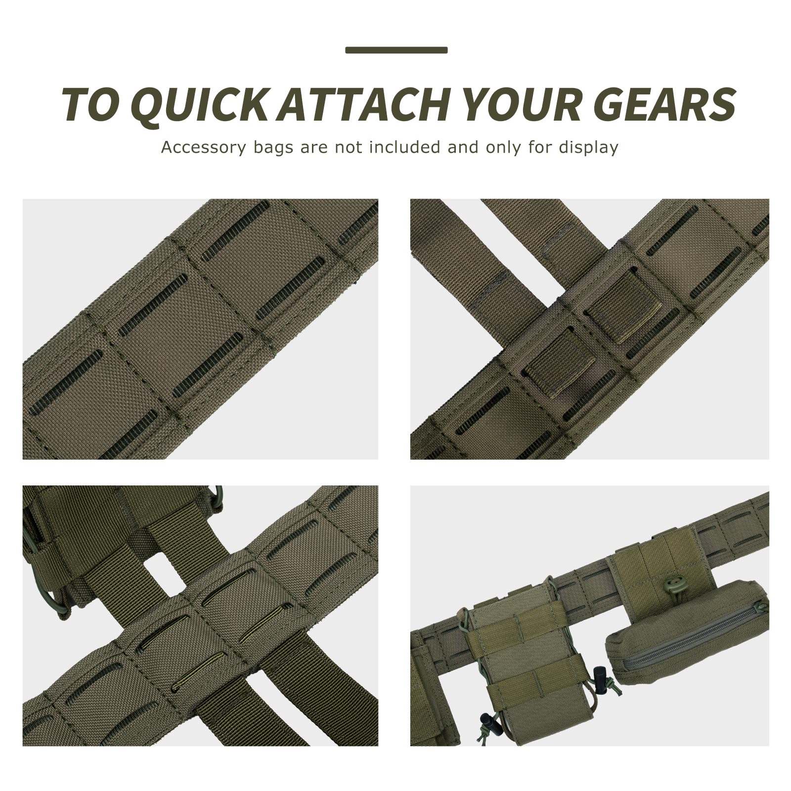 YAKEDA Tactical Battle Belt - Quick Release Military Belt for Men, Padded Nylon Duty Belt with Inner Belt & Anti-Slip Design - Perfect for Airsoft, Hunting, Hiking & Outdoor Activities