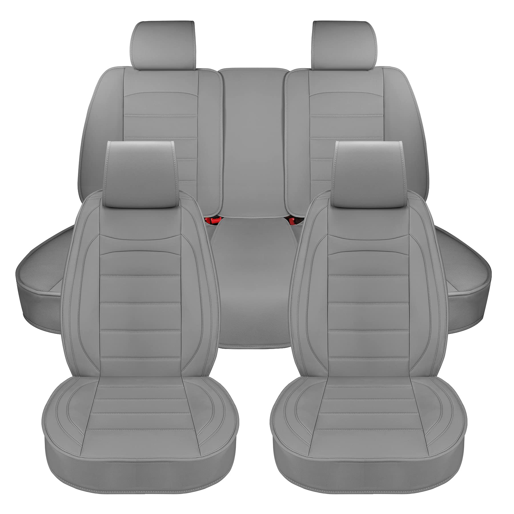 Premium Universal Leather Car Seat Covers Full Set - Waterproof Leatherette Auto Seat Protectors for SUV, Truck & Sedan | Durable Interior Accessories for Commuting, Road Trips & Family Travel