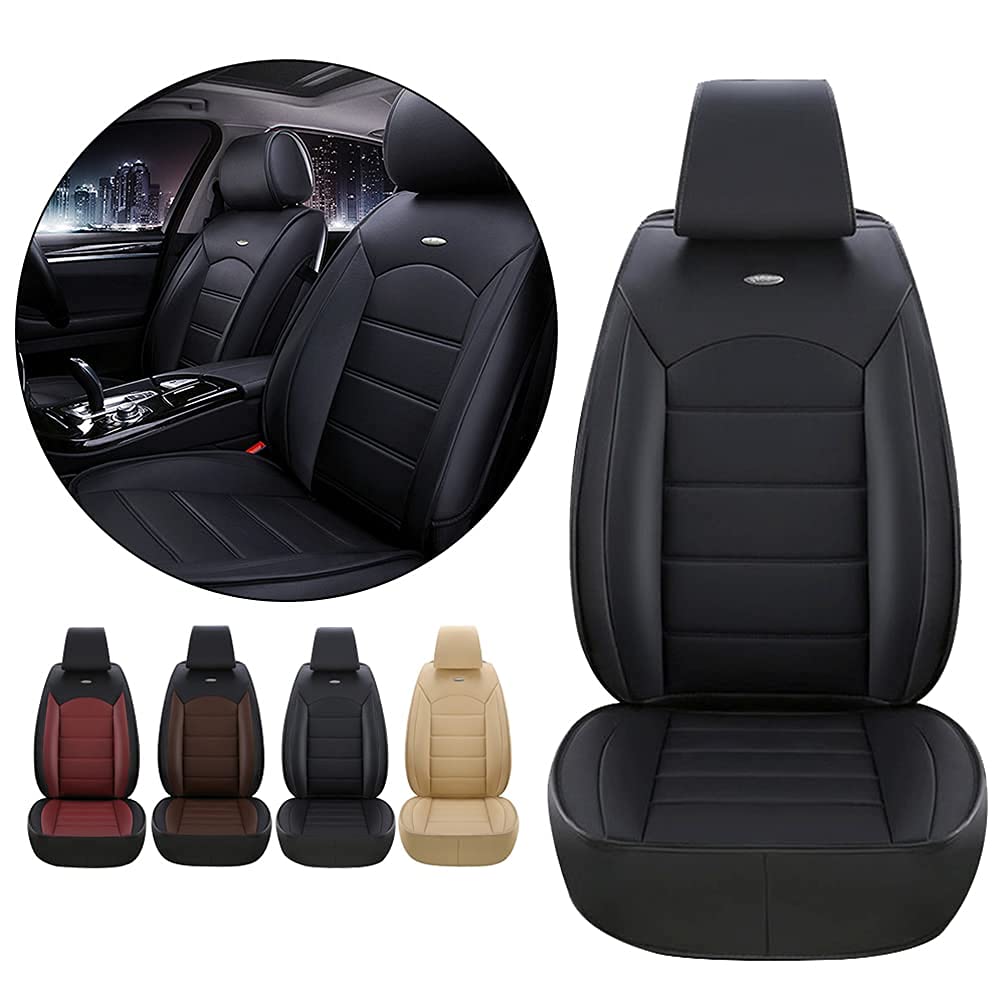Premium Custom Leather Car Seat Covers for Mazda CX-5 Grand Touring - Waterproof, Wear-Resistant All-Season Front Seat Covers (Black, 2-Piece Set) | Perfect for Daily Commutes, Road Trips & Car Protection