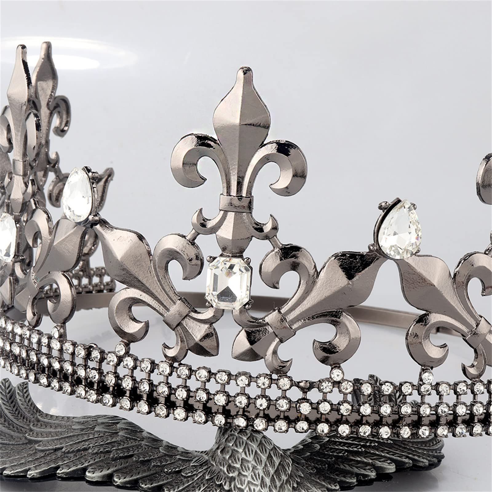 Adjustable Black King Crown for Men & Boys - Royal Tiara Headband for Prom, Parties & Costume Accessories | Perfect for Medieval Themes, Halloween & Cosplay Events