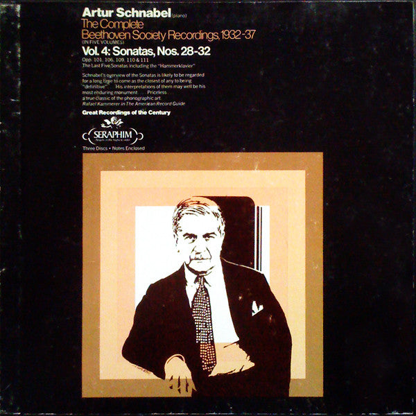Artur Schnabel Plays Beethoven: Complete Beethoven Society Recordings 1932-1937, Vol. 4 - Sonatas Nos. 28-32 (3xLP Vinyl Box Set, Mono) | Classical Music Collection for Audiophiles & Vintage Record Collectors | Perfect for Home Listening & Music Study