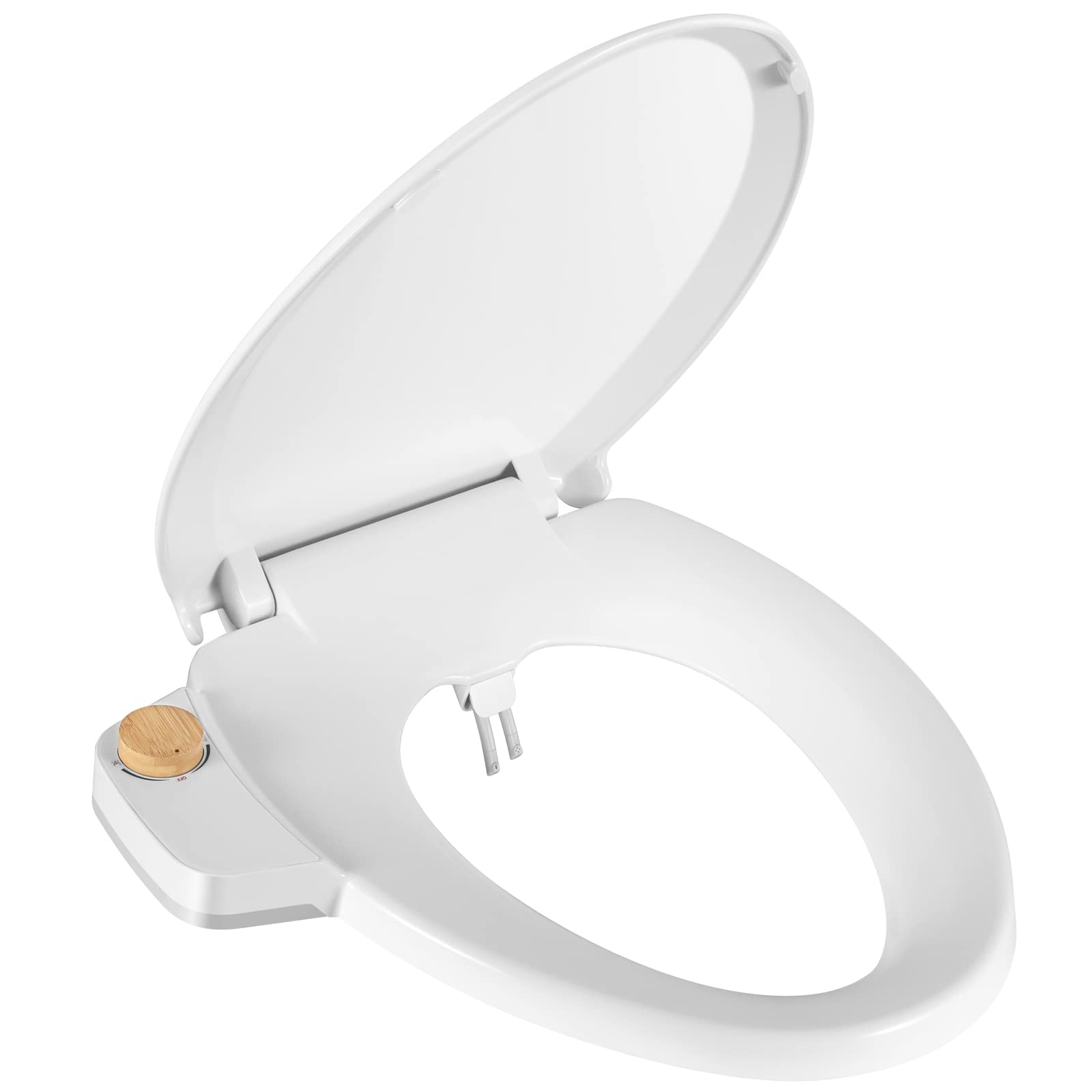 Vantency Non-Electric Bidet Toilet Seat for Elongated Toilets - Self-Cleaning Nozzle, Adjustable Water Pressure, Easy Installation with Metal Accessories | Hygienic & Comfortable Bathroom Upgrade for Home, RV, or Office Use