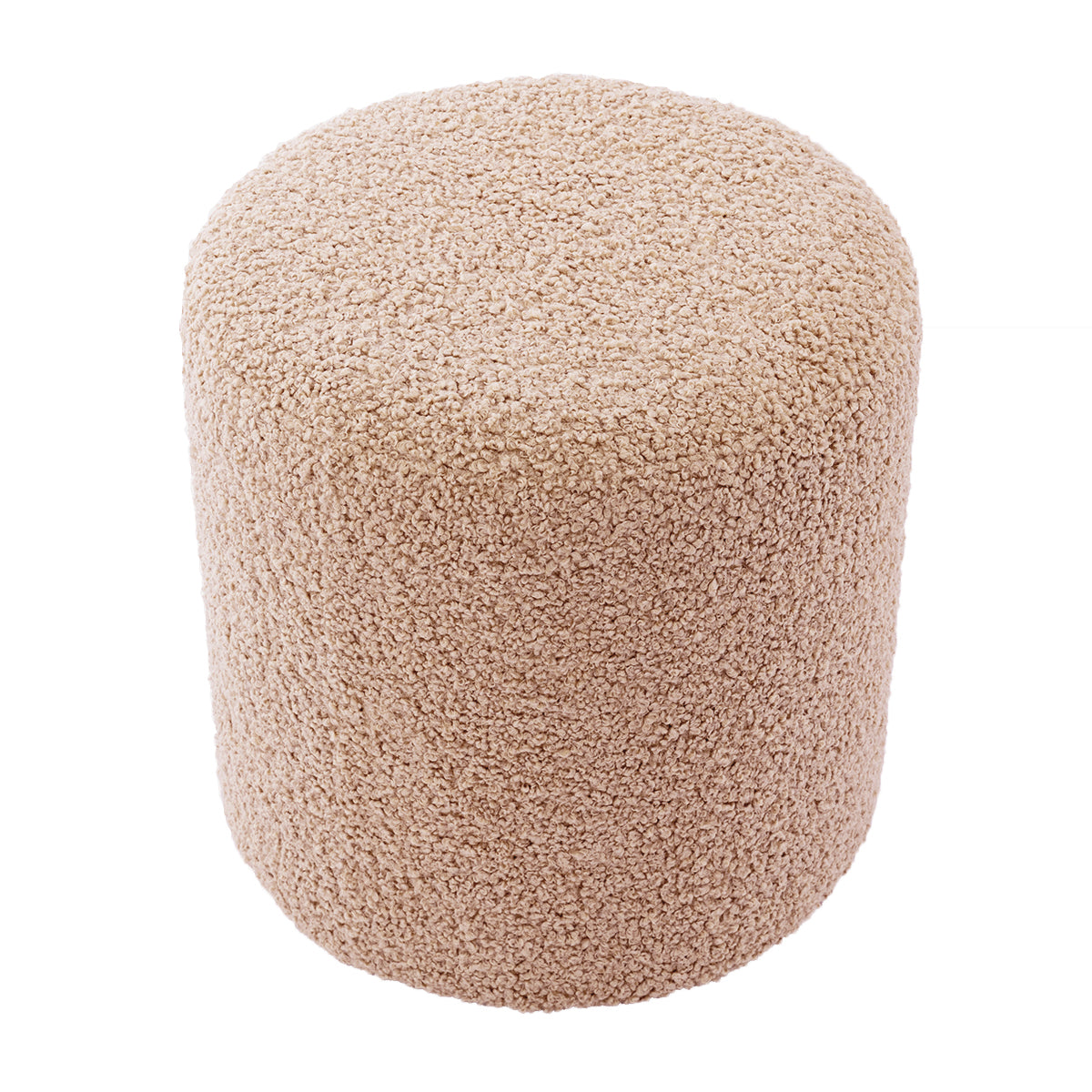 Juliette Faux Fur Ottoman Stool - 40cm Round Plush Footrest Pouf for Living Room, Bedroom & Nursery - Cozy Home Decor Accent
