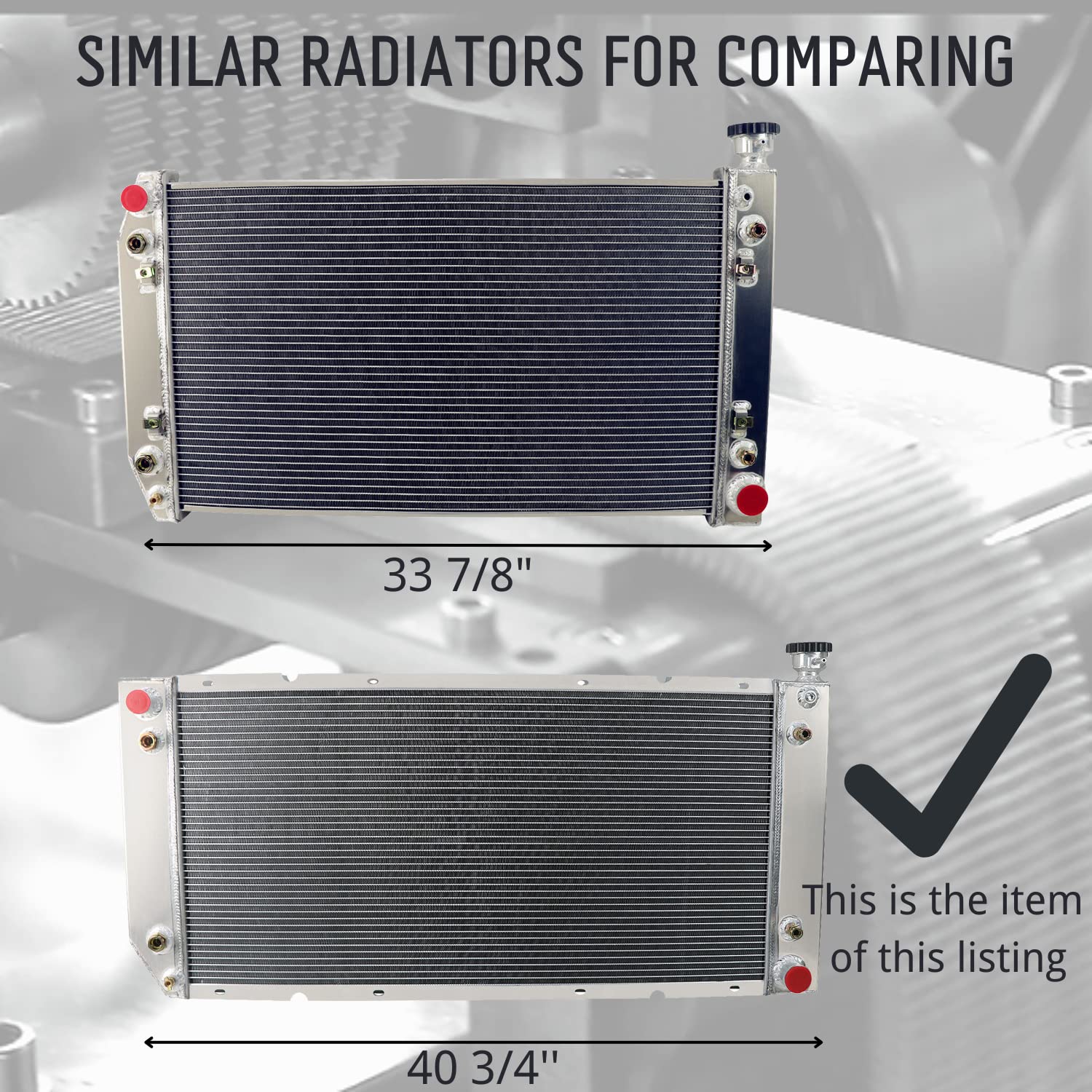 High-Performance 3 Row Aluminum Radiator for 1994-2000 Chevy GMC C/K Series Pickups & SUVs (C1500 C2500 C3500 K1500 K2500 K3500 Suburban Tahoe Yukon Escalade) - Compatible with V6 & V8 Engines, Includes Cooling Fan Shroud & Relay - Perfect for Off-Roading, Towing & Heavy-Duty Use