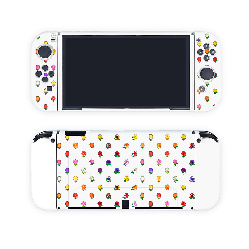 Flower Design Protective Case for Nintendo Switch - Durable Hard Shell Cover for Travel & Gaming