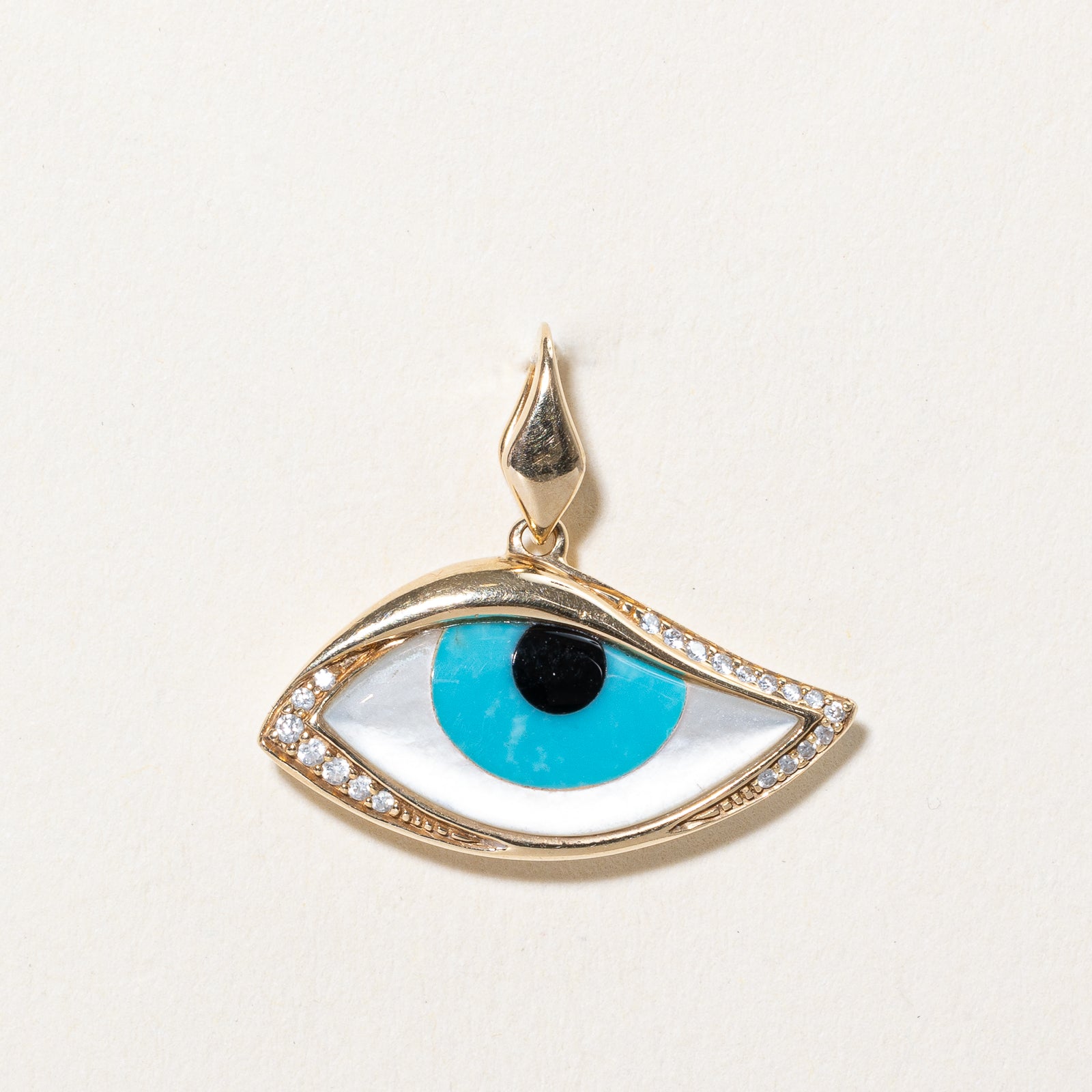Kabana Multi-Gemstone Evil Eye Pendant Necklace - 2.50ctw Genuine Gemstones, 0.07ctw Diamond Accents - Protection Jewelry for Women, Perfect Gift for Birthday & Travel
