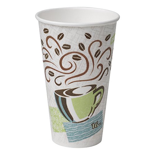 Dixie PerfecTouch 16 oz Insulated Paper Coffee Cups - 1000 Count (20 Sleeves) | Hot & Cold Beverage Containers for Coffee Shops, Offices & Catering Events | BPA-Free Disposable Cups for Coffee, Tea & Hot Drinks