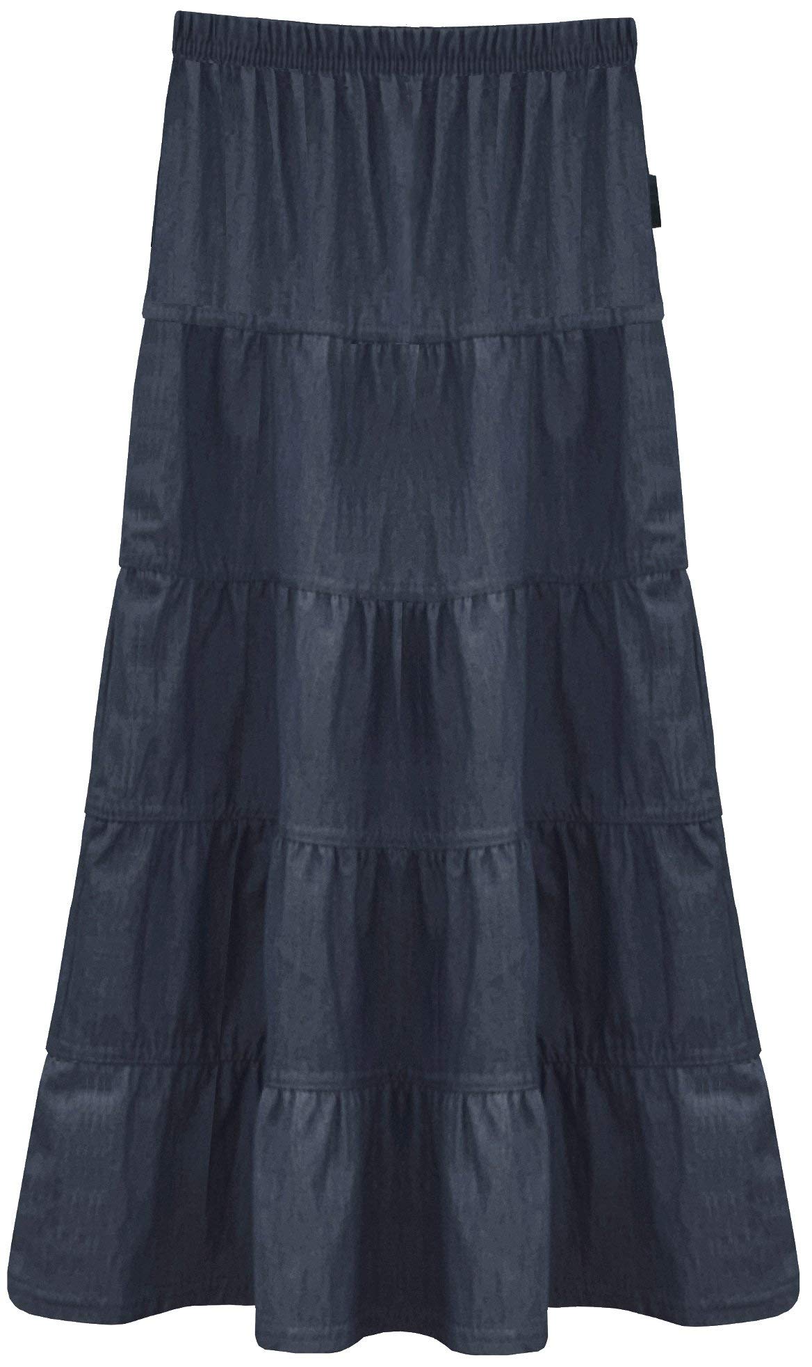 Girl's Denim Tiered Skirt for Kids 4-18 Years - Casual & Playtime Outfit