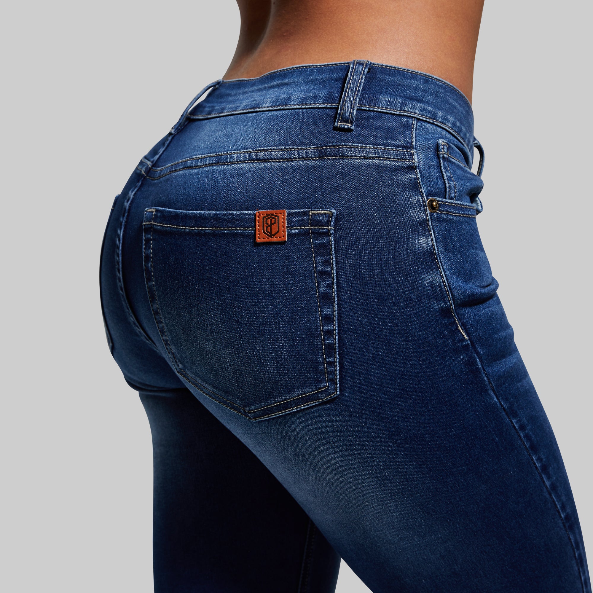 Stretchy Mid Rise Skinny Jeans for Women - Dark Wash Denim Pants, Comfortable & Flexible Fit for Everyday Wear, Work or Casual Outfits