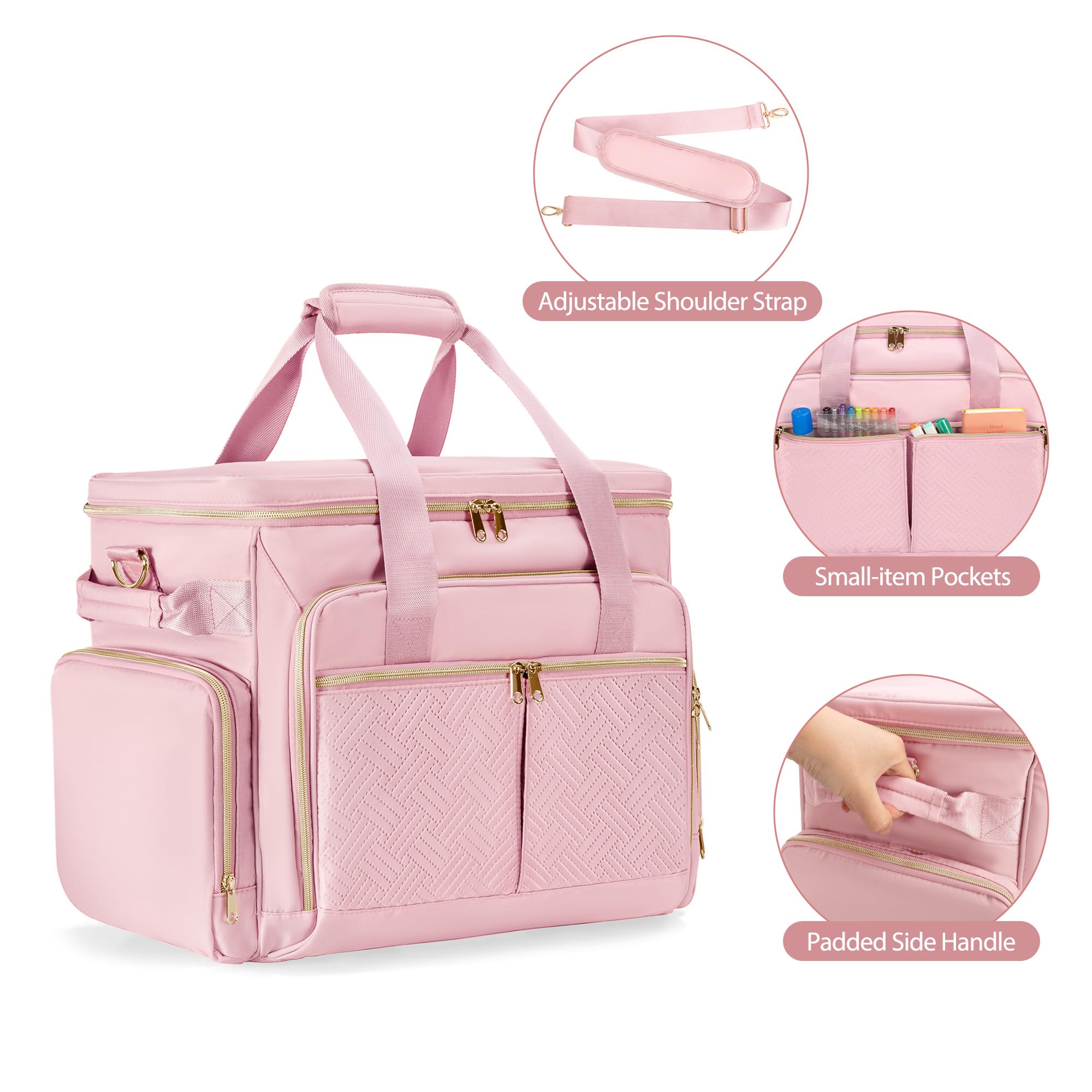 Rolling Teacher Bag with Wheels - Detachable Trolley Tote for 15.6