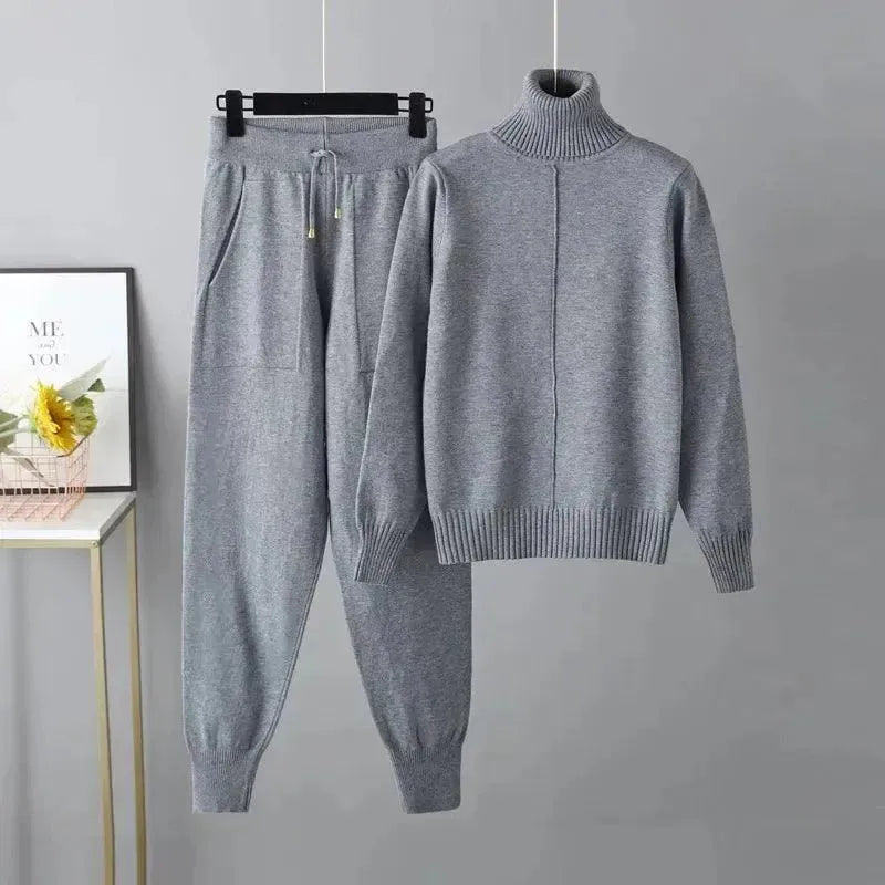 Women's Casual Knit Two Piece Set - Soft & Comfortable Sweater and Pants Outfit for Lounge, Travel & Everyday Wear